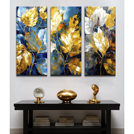 Set 3 Cuadros de Lienzo Abstracto 104x76cm Decorativos - Cuadros | Bylmo