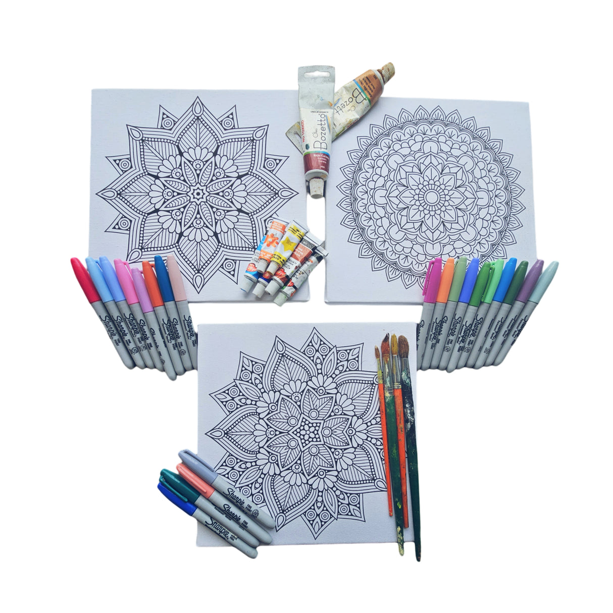 Set 3 Cuadros Para Pintar Mandalaz 26x26cm Decorativos - Cuadros | Bylmo