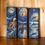 Set 3 Cuadros de Lienzo Noches De Luna 18x60cm Decorativos - Cuadros | Bylmo