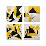 Set 4 Cuadros de Lienzo Geometría Energía Decorativos 43x43cm - Cuadros | Bylmo