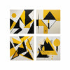 Set 4 Cuadros de Lienzo Geometría Energía Decorativos 43x43cm