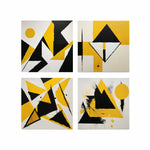 Set 4 Cuadros de Lienzo Geometría Energía Decorativos 43x43cm