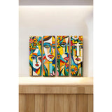 Set 4 Cuadros de Lienzo Rostros Decorativos 18x60cm - Cuadros | Bylmo