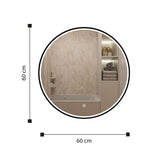 Espejo Led Redondo De Pared Moderno 60x60cm con Marco Metálico - Espejos Decorativos | Bylmo
