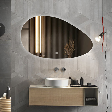 Espejo Led Ovalado De Pared Moderno 100x60cm Sin Marco - Espejos Decorativos | Bylmo