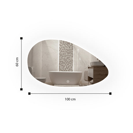 Espejo Led Ovalado De Pared Moderno 100x60cm Sin Marco - Espejos Decorativos | Bylmo