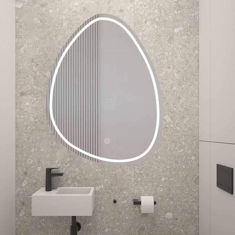 Espejo Led Ovalado De Pared Moderno 70x90cm Sin Marco