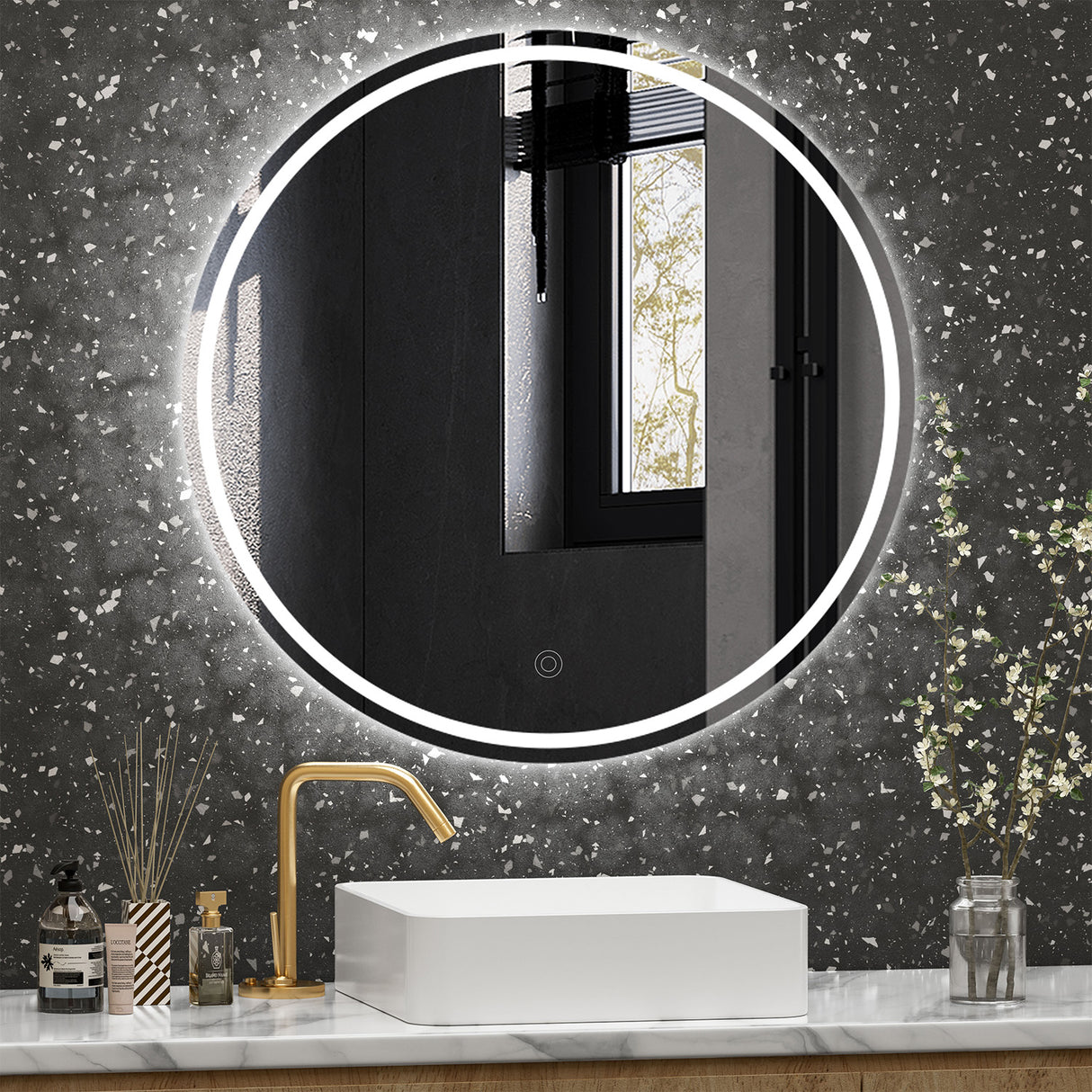 Espejo Led Redondo Moderno 60x60cm Sin Marco - Espejos Decorativos | Bylmo