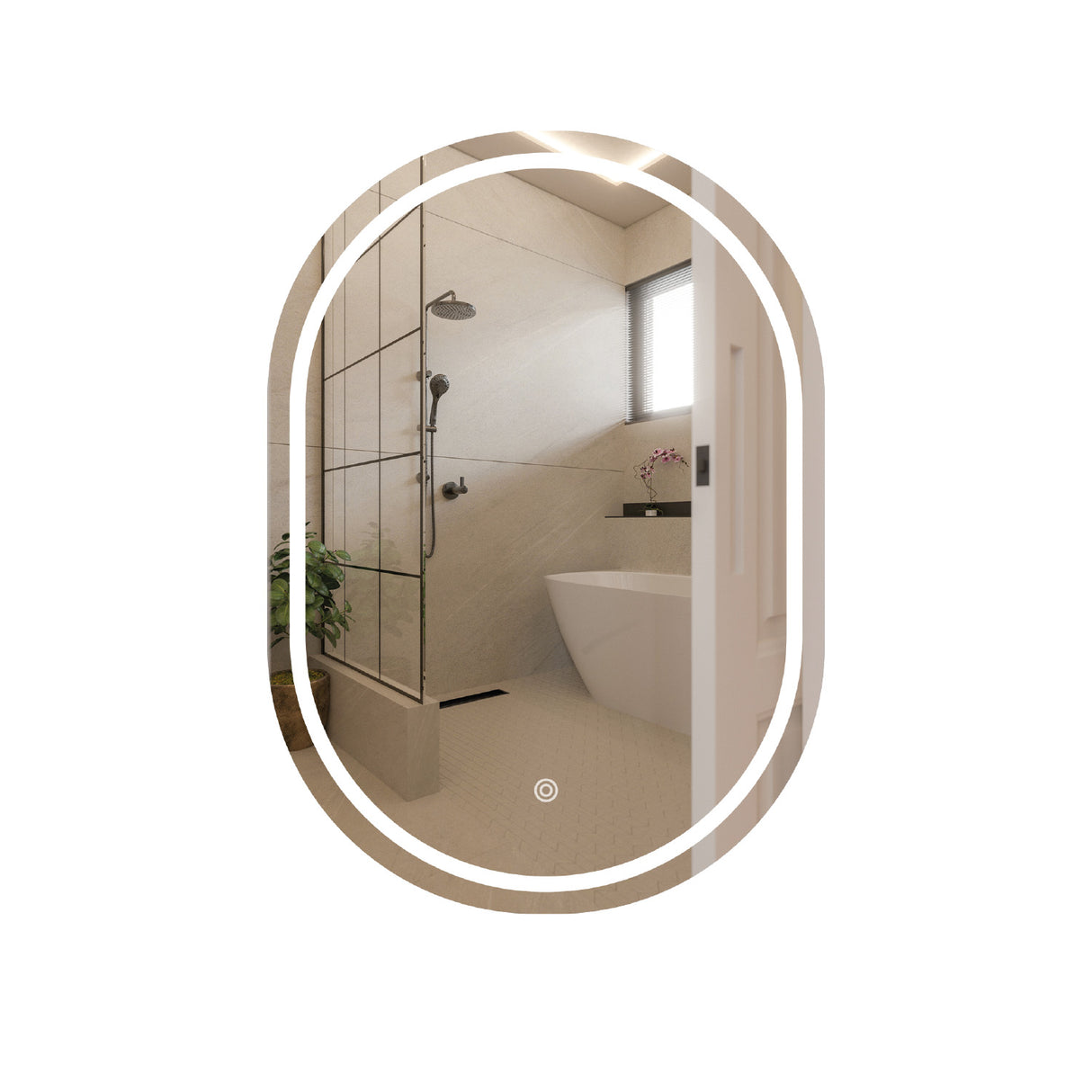 Espejo Led Ovalado Moderno 45x75cm Sin Marco - Espejos Decorativos | Bylmo
