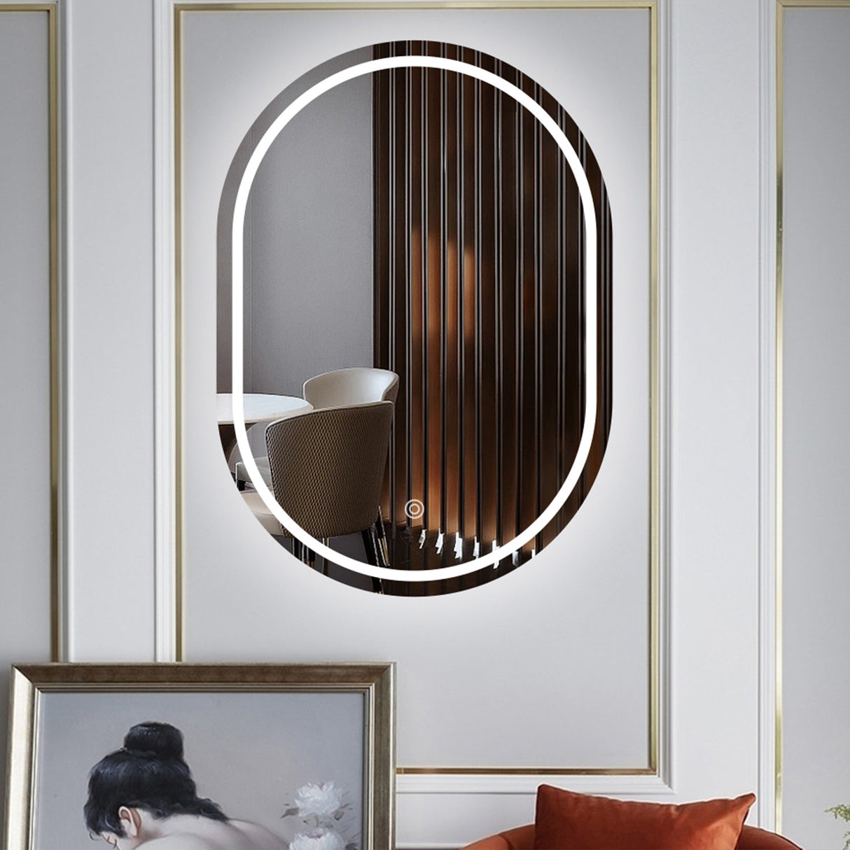 Espejo Led Ovalado Moderno 45x75cm Sin Marco - Espejos Decorativos | Bylmo
