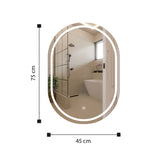 Espejo Led Ovalado Moderno 45x75cm Sin Marco - Espejos Decorativos | Bylmo