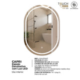 Espejo Led Ovalado Moderno 45x75cm Sin Marco - Espejos Decorativos | Bylmo