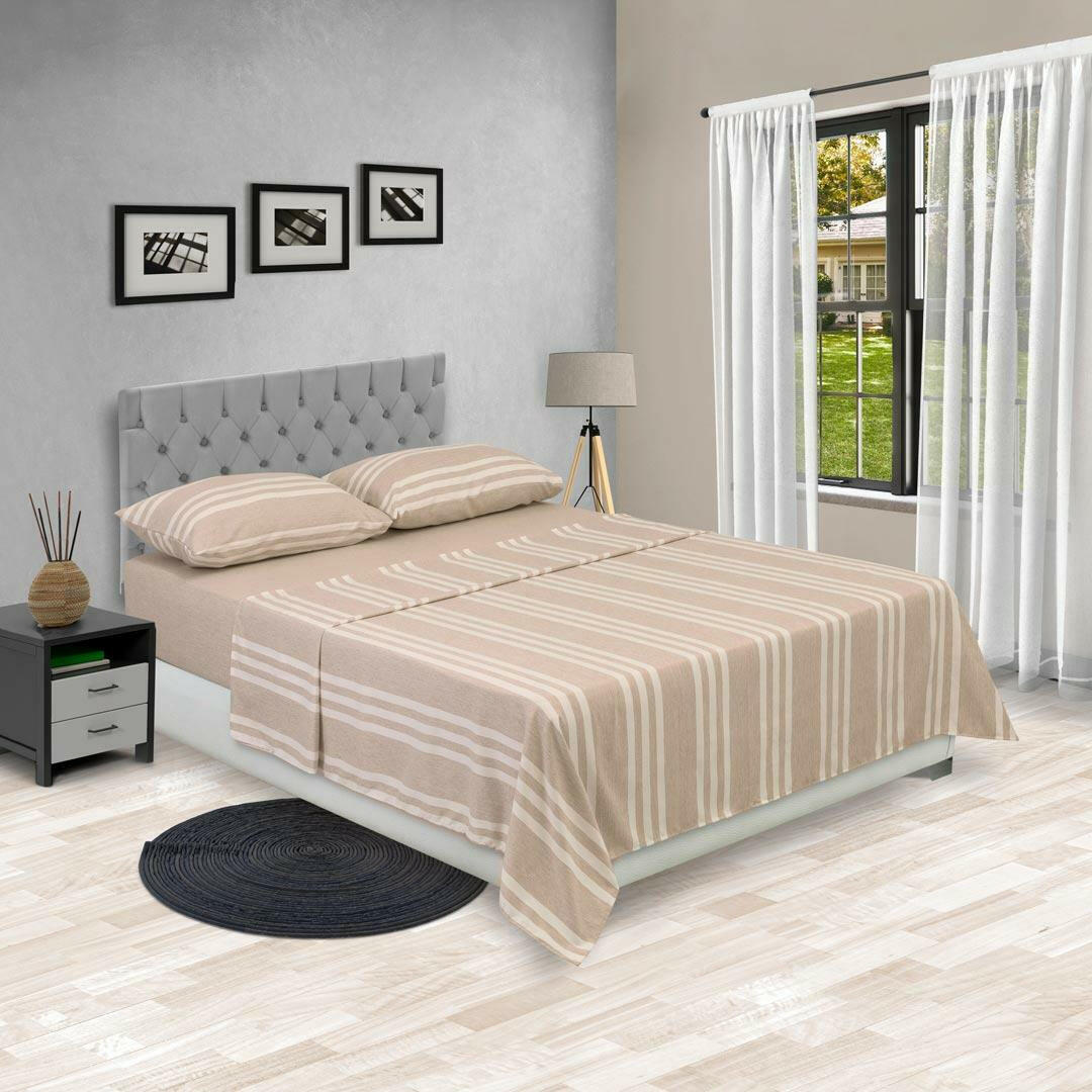 Juego de Sabanas Equilibrio Curuba para Cama King 200 X 200 Cm Rayas - Sabanas | Bylmo