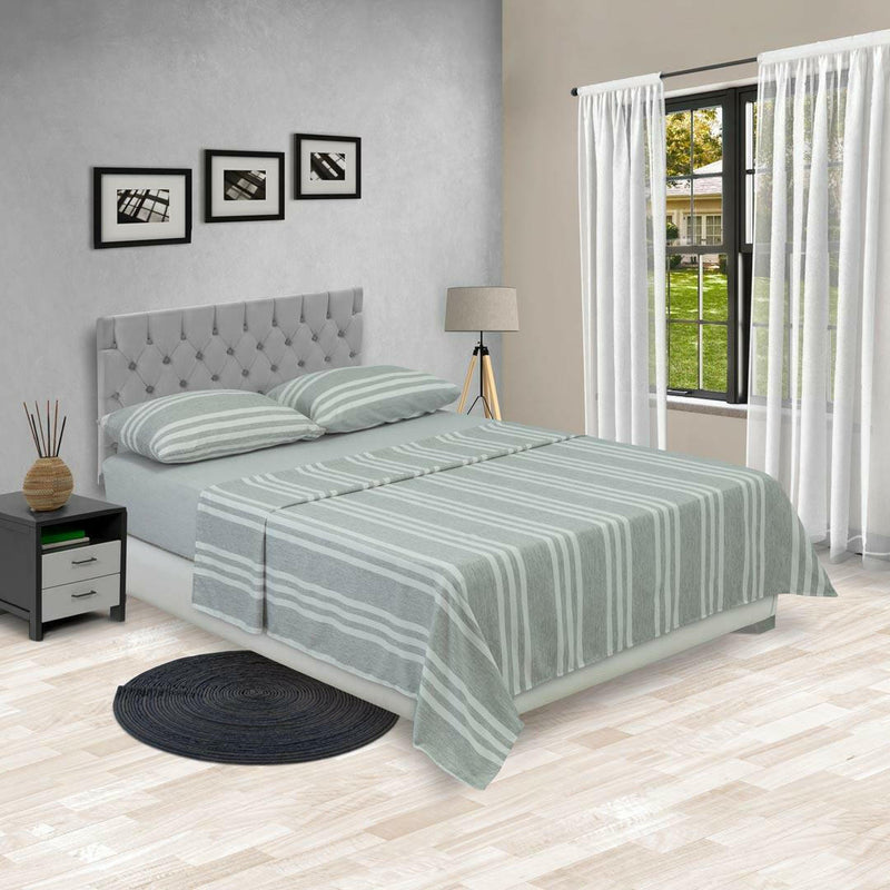 Juego De Sabanas Equilibrio Gris Oscuro Para Cama King 200 X 200 Cm Rayas