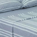 Juego de Sabanas Equilibrio Gris y Azul para Cama King 200 X 200 Cm Rayas - Sabanas | Bylmo