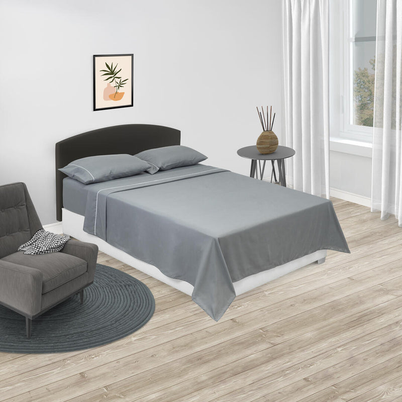 Juego De Sabanas Basic Gris Oscuro Para Cama Doble 140 X 190 Cm Fondo Entero