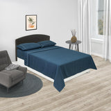 Juego de Sabanas Basic Azul Oscuro para Cama Semidoble 120 X 190 Cm Fondo Entero - Sabanas | Bylmo