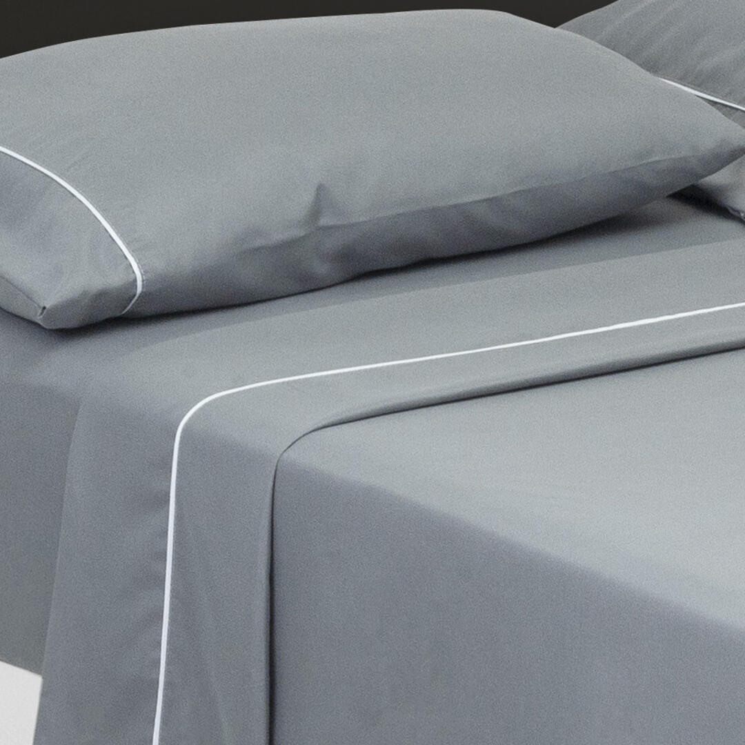 Juego de Sabanas Basic Gris Oscuro para Cama Semidoble 120 X 190 Cm Fondo Entero - Sabanas | Bylmo