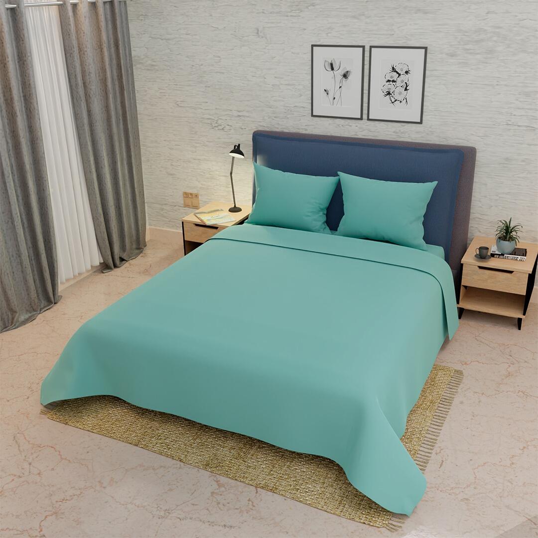 Juego de Sabanas My House Verde Menta para Cama Semidoble 120 X 190 Cm Fondo Entero - Sabanas | Bylmo