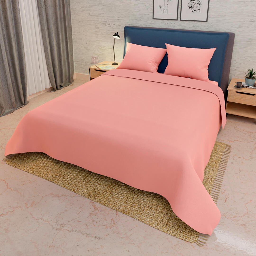 Juego de Sabanas My House Salmón para Cama Queen 160 X 190 Cm Fondo Entero - Sabanas | Bylmo