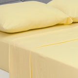 Juego de Sabanas Cotton Sense Amarillo para Cama Doble 140 X 190 Cm Fondo Entero - Sabanas | Bylmo