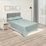 Juego de Sabanas Cotton Sense Verde Menta para Cama Doble 140 X 190 Cm Fondo Entero - Sabanas | Bylmo