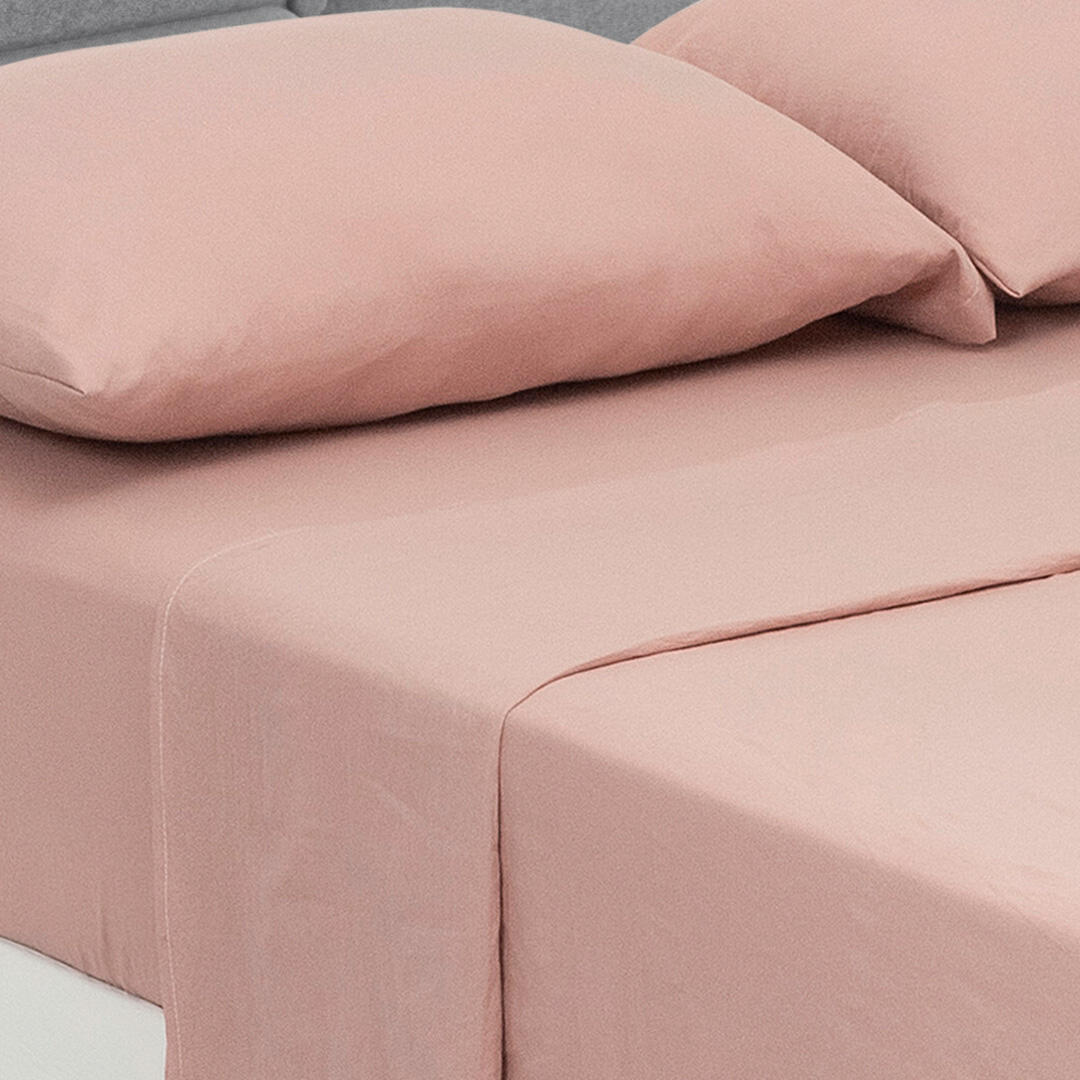 Juego de Sabanas Cotton Sense Palo De Rosa para Cama Sencillo 100 X 190 Cm Fondo Entero - Sabanas | Bylmo