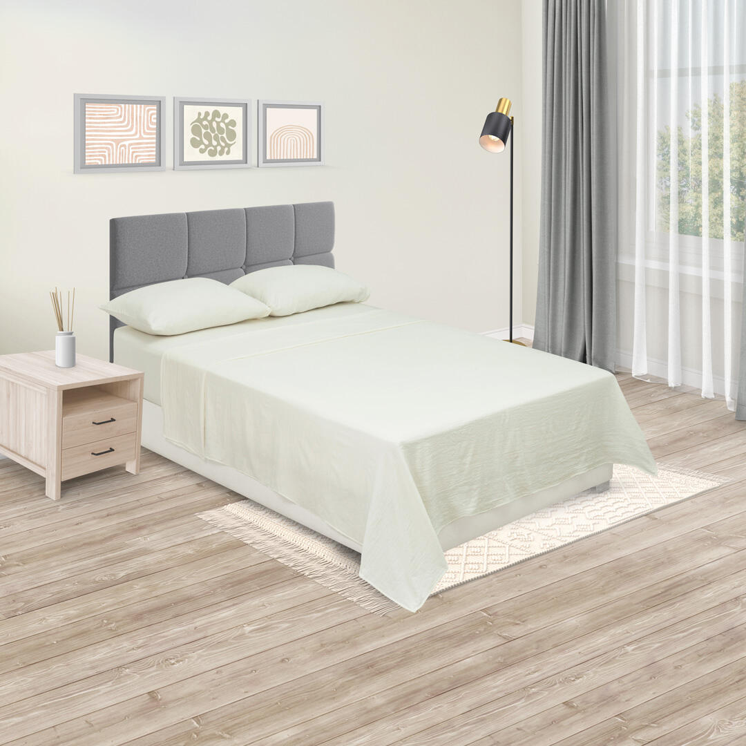 Juego de Sabanas Cotton Sense Beige para Cama Sencillo 100 X 190 Cm Fondo Entero - Sabanas | Bylmo