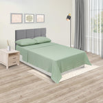 Juego De Sabanas Cotton Sense Verde Para Cama Queen 160 X 190 Cm Fondo Entero