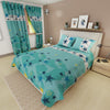 Juego De Sabanas Limila Verde Menta Y Blanco Para Cama Queen 160 X 190 Cm Estrellas