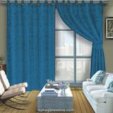 Cortina Yacar Azul Petróleo 265x215cm Horizontal Botón - Cortinas y Persianas | Bylmo