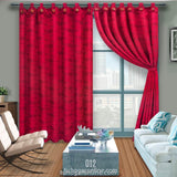 Cortina Yacar Vinotinto 265x215cm Horizontal Botón - Cortinas y Persianas | Bylmo