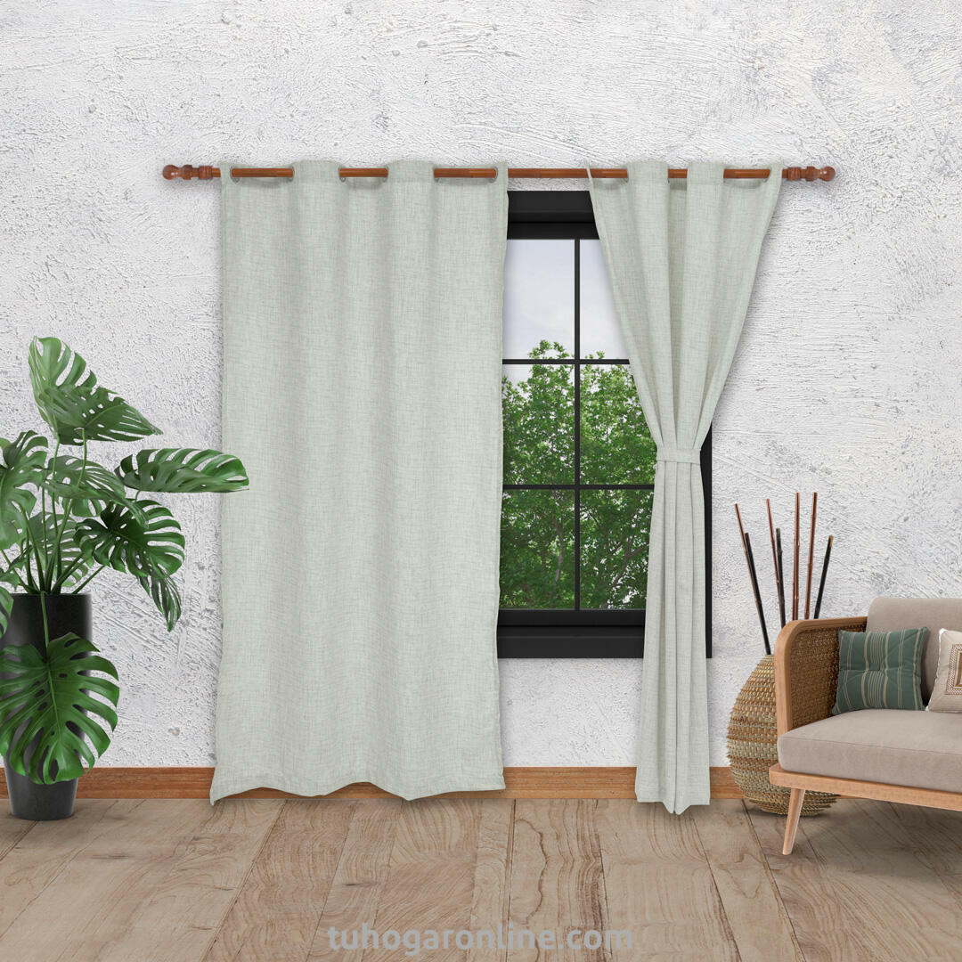 Cortina Arpillera Ancestral Beige Claro 270x220cm Horizontal Argolla - Cortinas y Persianas | Bylmo