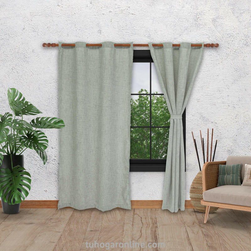 Cortina Arpillera Ancestral Cafe Claro 270x220cm Horizontal Argolla