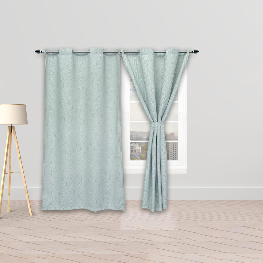 Cortina Blackout Cubista Gris 270x220cm Horizontal Argolla - Cortinas y Persianas | Bylmo