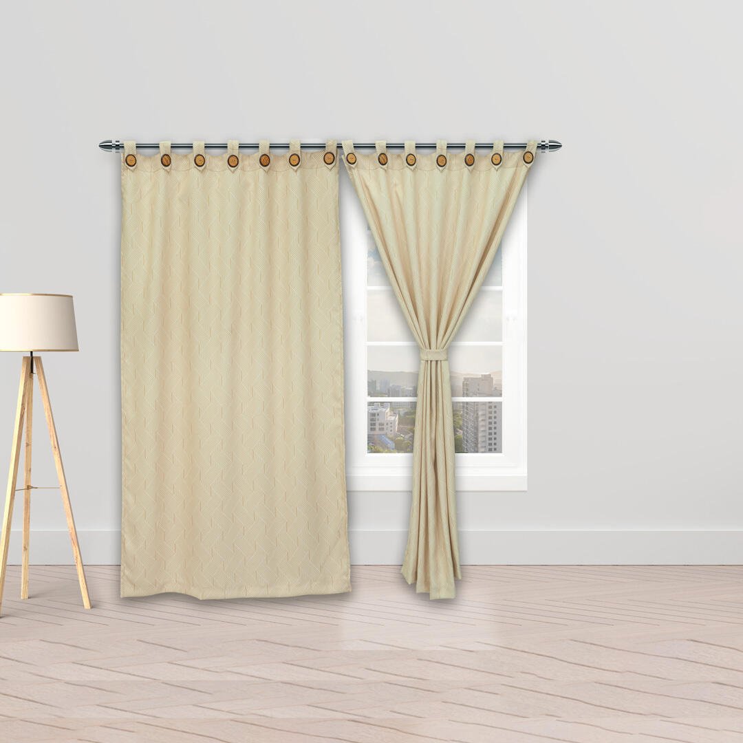 Cortina Blackout Cubista Camel 270x220cm Horizontal Argolla - Cortinas y Persianas | Bylmo