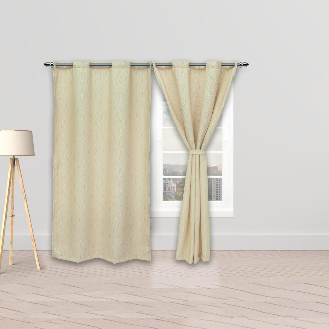 Cortina Blackout Cubista Camel 270x220cm Horizontal Argolla - Cortinas y Persianas | Bylmo