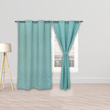 Cortina Blackout Cubista Verde Esmeralda 270x220cm Horizontal Argolla - Cortinas y Persianas | Bylmo