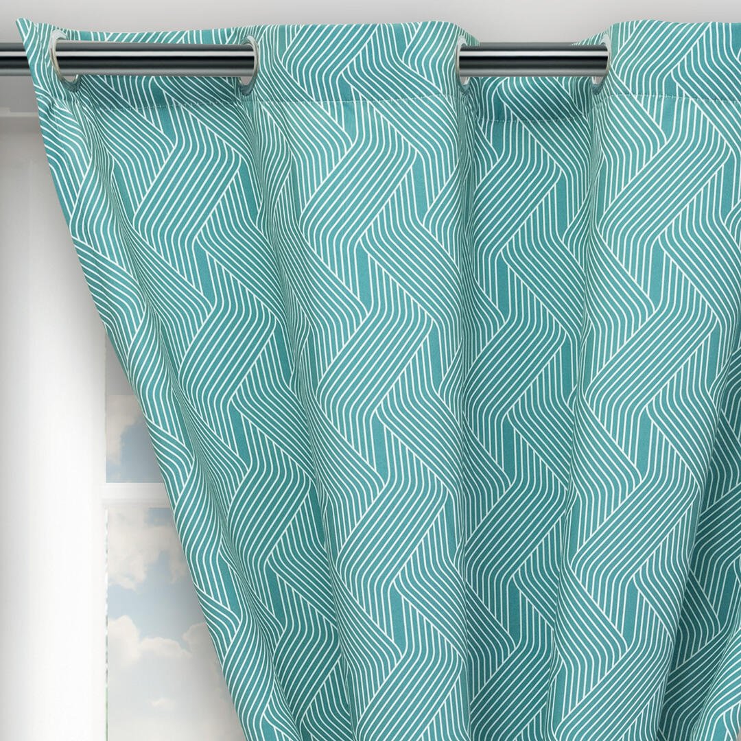 Cortina Blackout Cubista Verde Esmeralda 270x220cm Horizontal Argolla - Cortinas y Persianas | Bylmo