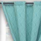 Cortina Blackout Cubista Verde Esmeralda 270x220cm Horizontal Argolla - Cortinas y Persianas | Bylmo