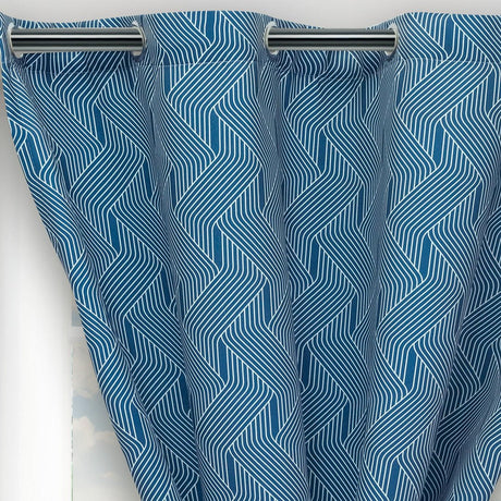 Cortina Blackout Cubista Azul Oscuro 270x220cm Horizontal Argolla - Cortinas y Persianas | Bylmo