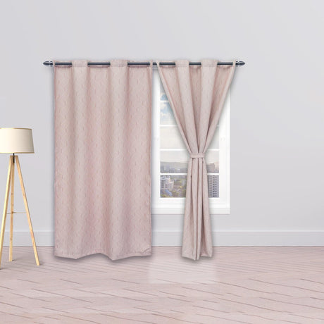 Cortina Blackout Cubista Rosado 270x220cm Horizontal Argolla - Cortinas y Persianas | Bylmo