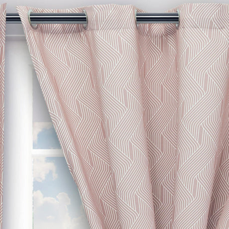 Cortina Blackout Cubista Rosado 270x220cm Horizontal Argolla - Cortinas y Persianas | Bylmo
