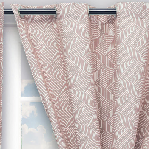 Cortina Blackout Cubista Rosado 270x220cm Horizontal Argolla