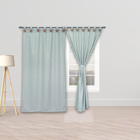 Cortina Blackout Cubista Gris 270x220cm Horizontal Botón - Cortinas y Persianas | Bylmo