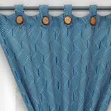Cortina Blackout Cubista Azul Oscuro 270x220cm Horizontal Botón - Cortinas y Persianas | Bylmo