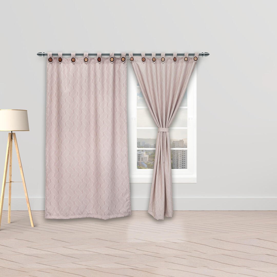 Cortina Blackout Cubista Rosado 270x220cm Horizontal Botón - Cortinas y Persianas | Bylmo