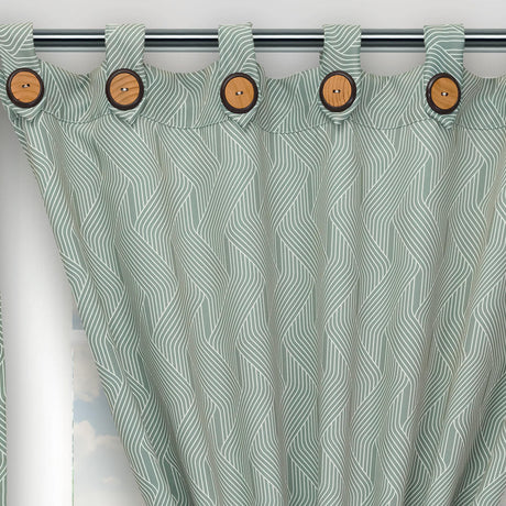 Cortina Blackout Cubista Verde Pistacho 270x220cm Horizontal Botón - Cortinas y Persianas | Bylmo