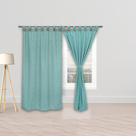 Cortina Blackout Cubista Verde Esmeralda 270x220cm Horizontal Botón - Cortinas y Persianas | Bylmo