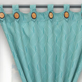 Cortina Blackout Cubista Verde Esmeralda 270x220cm Horizontal Botón - Cortinas y Persianas | Bylmo